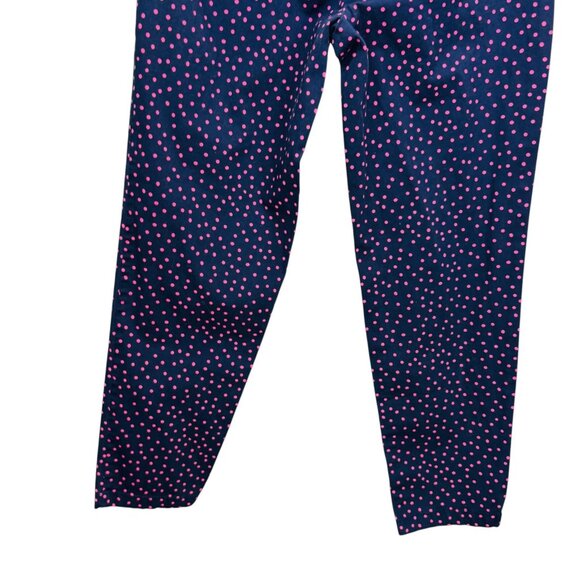 Talbots Women Weekend Chino Navy Blue Pink Polka Dot Relaxed Fit Size 10 - Picture 8 of 13